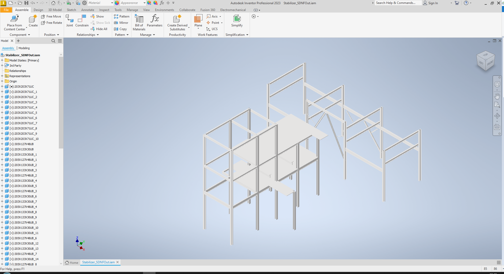 SDNF Modell importiert in Autodesk Inventor 2023 im STEP-Format 